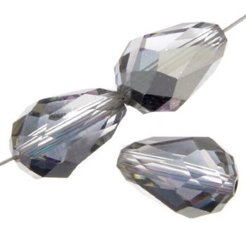 1 15x10mm Preciosa Light Vitrail Half Coat Pear Drops