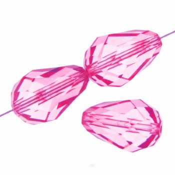 1 15x10mm Preciosa Pink Candy Pear Drops