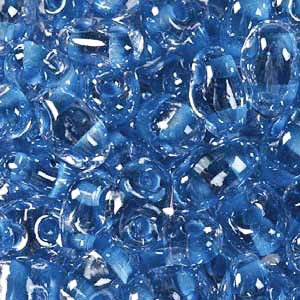 TB-38636 - 10 Grams Blue Lined Crystal 2.5x5mm Preciosa Twin Beads