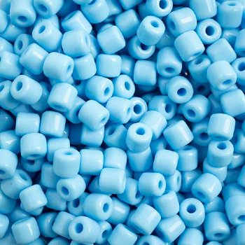 25 Grams 4x4.5mm Opaque Light Blue Rola Tube Beads