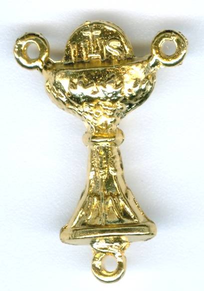 1 23x12mm Antique Gold Chalice Rosary Connector