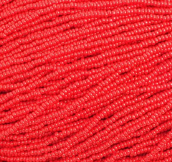 1 Hank of 10/0 Opaque Light Red Seed Beads