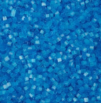 25 Grams of 10/0 Two-Cut Satin Solgel Aqua Seed Beads