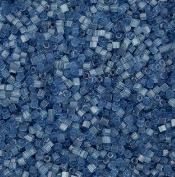 25 Grams of 10/0 Two-Cut Satin Solgel Blue Seed Beads