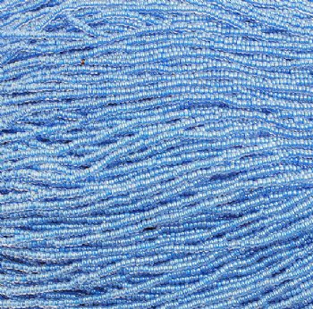 1 Hank of 10/0 Blue Color Lined Crystal Seed Beads