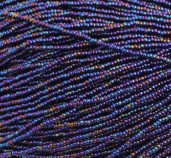 1 Hank of 10/0 Opaque Navy Iris Seed Beads