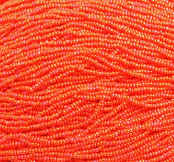 1 Hank of 10/0 Opaque Orange AB Seed Beads