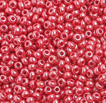 50 Grams of 10/0 Red Pearl Seed Beads