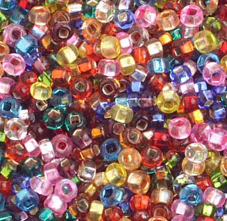 50 grams of 10/0 Transparent Silverlined Multi Mix Seed Beads