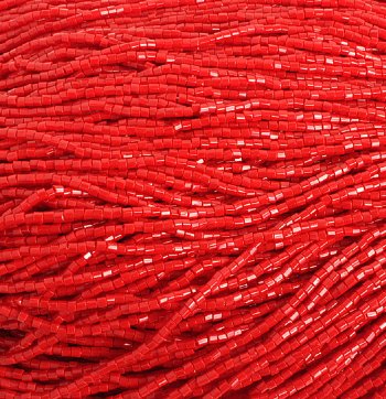 1 Hank of 10/0 Two-Cut Opaque Red Seed Beads
