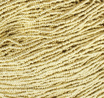 1 Hank of 11/0 Metallic Light Gold Seed Beads