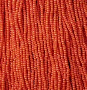 1 Hank of 11/0 Opaque Matt Orange Rainbow Seed Beads