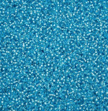50 Grams of 11/0 Silverlined Solgel Aqua Seed Beads