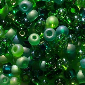 20 Gram Vial of 2/0 Green Multi Mix Seed Beads