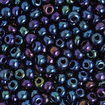 20 Gram Vial of 2/0 Opaque Navy Blue AB Seed Beads
