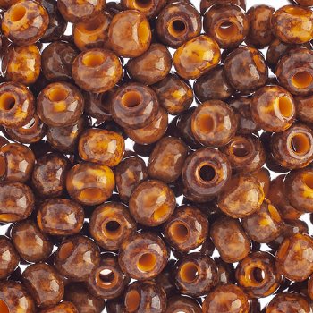 20 Gram Vial of 2/0 Opaque Orange Travertine Seed Beads