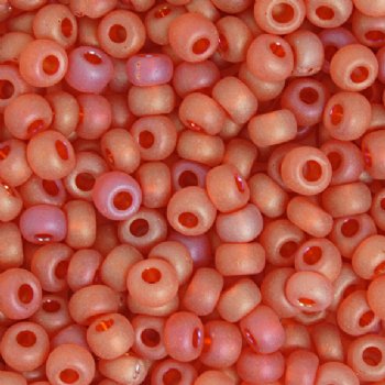 20 Gram Vial of 2/0 Matte Transparent Orange AB Seed Beads