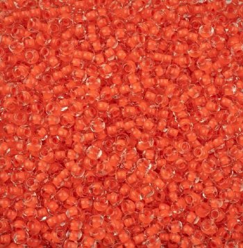 22 Grams 6/0 Terra Intensive Orange Lined Crystal Seed Beads