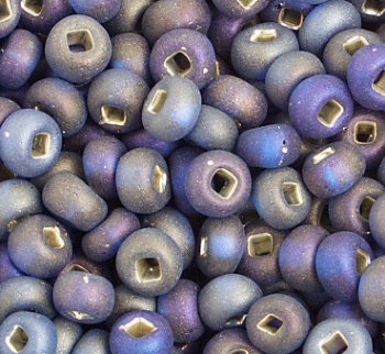 50g 6/0 Silver Lined Matte Royal Blue Iris Seed Beads