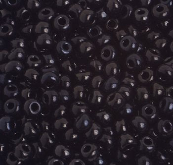 50g 6/0 Opaque Black Seed Beads