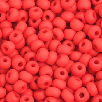 50g 6/0 Opaque Matte Light Red Seed Beads