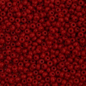 50g 6/0 Opaque Medium Dark Red Seed Beads