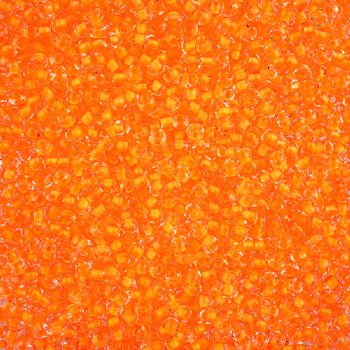 50 Grams of 8/0 Colorlined Neon Orange Seed Beads