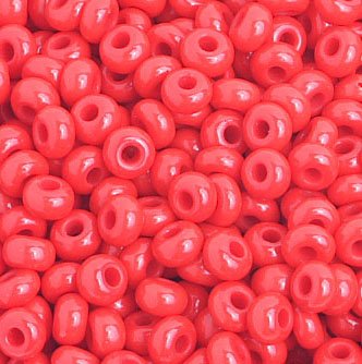 50g 8/0 Opaque Light Red Seed Beads
