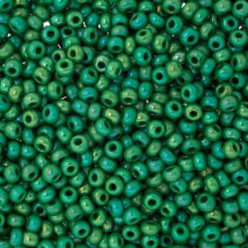 50g 8/0 Opaque Medium Green AB Seed Beads