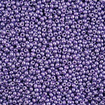 25 Grams of 8/0 Preciosa PermaLux Dyed Chalk Gloss Lavender Seed Beads