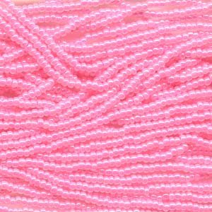 50g of 8/0 Pearl Pink Ceylon Seed Beads