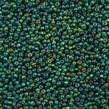 50 Grams 8/0 Silverlined Green AB Seed Beads