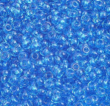 50g 8/0 Transparent Medium Aqua Seed Beads