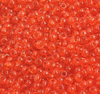 50g 8/0 Transparent Orange Seed Beads