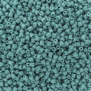25g, 9/0 3-Cut Opaque Turquoise Seed Beads