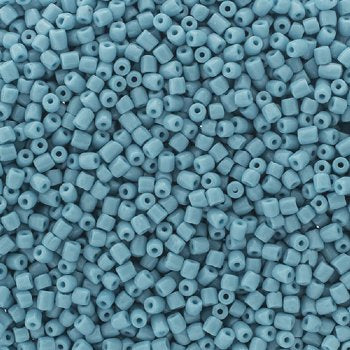 25g, 9/0 3-Cut Opaque Turquoise Blue Seed Beads