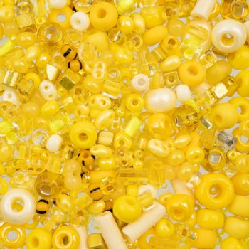 50 Grams Mixed Yellow Seed & Bugle Beads