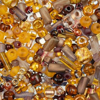 50 Grams Mixed Topaz Seed & Bugle Beads