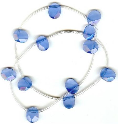 1 10x12mm Chalcedony Faceted Oval Drop