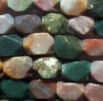 16 inch strand of 18x12mm Faceted Indian Agate Nugget Beads