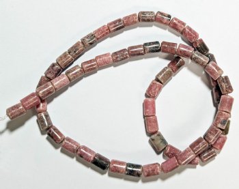16 inch strand of 6x4mm Rhodonite Tube Beads