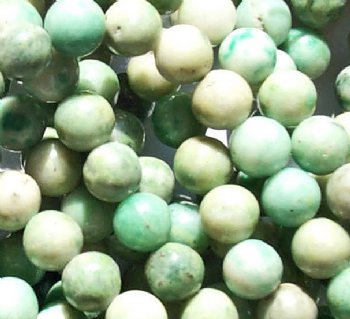 16 inch strand of 8mm Round Ching Hai Jade Beads