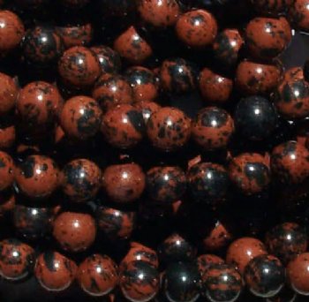16 inch strand of 8mm Round Mahogany Obsidian Beads