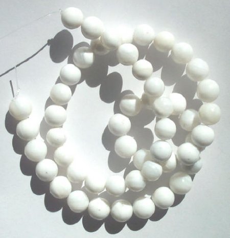16 inch strand of 8mm Round Mother of Pearl