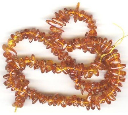 16 inch Strand of 6 to 9mm Dark Amber Chips