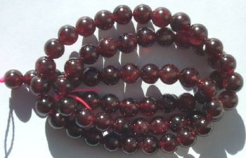 16 inch Strand of 6mm Round Garnet Beads