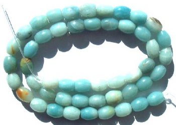 16 inch strand of 8x6mm Amazonite Oval Beads