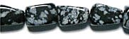 16 inch strand of 14x10mm Snowflake Obsidian Nugget Beads