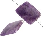 2, 18x13mm Dogtooth Amethyst Flat Rectangle Beads