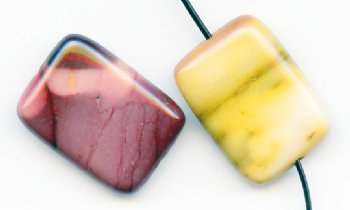 2, 20x15mm Mookite Flat Rectangle Beads